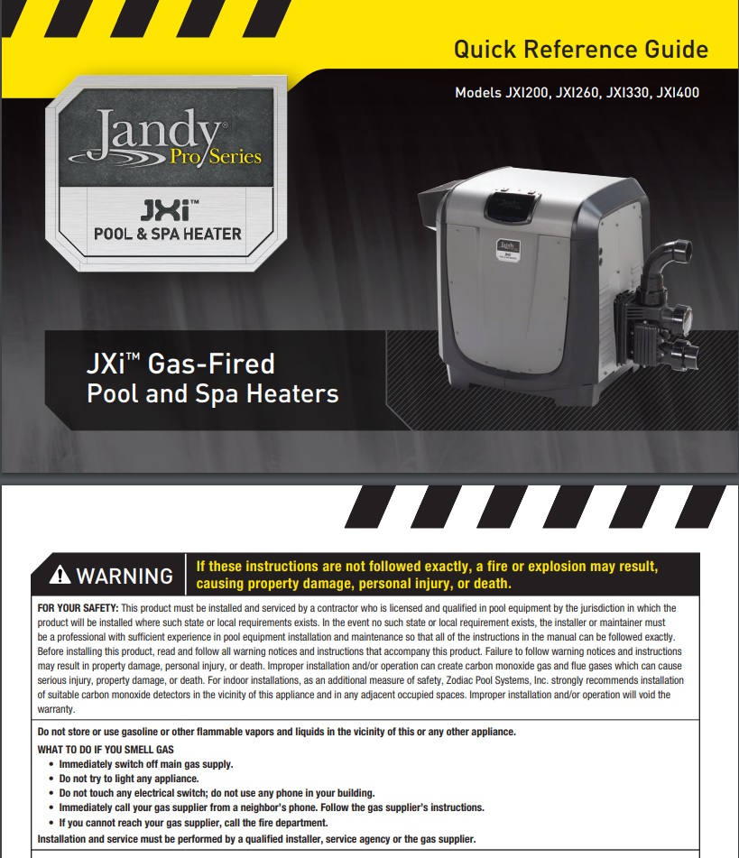 ﻿Jandy JXi Pool & Spa Heaters
